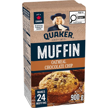 Quaker Chocolate Chip Oatmeal Muffin Mix, 900 g