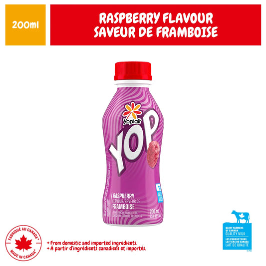 Yoplait Yop 1% Drinkable Yogurt, Raspberry, 200 mL