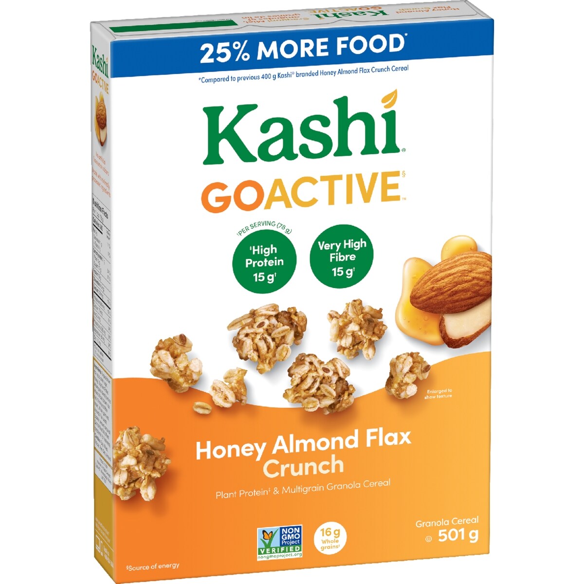 Kashi GoActive Honey Almond Flax Crunch Granola Cereal, 501 g