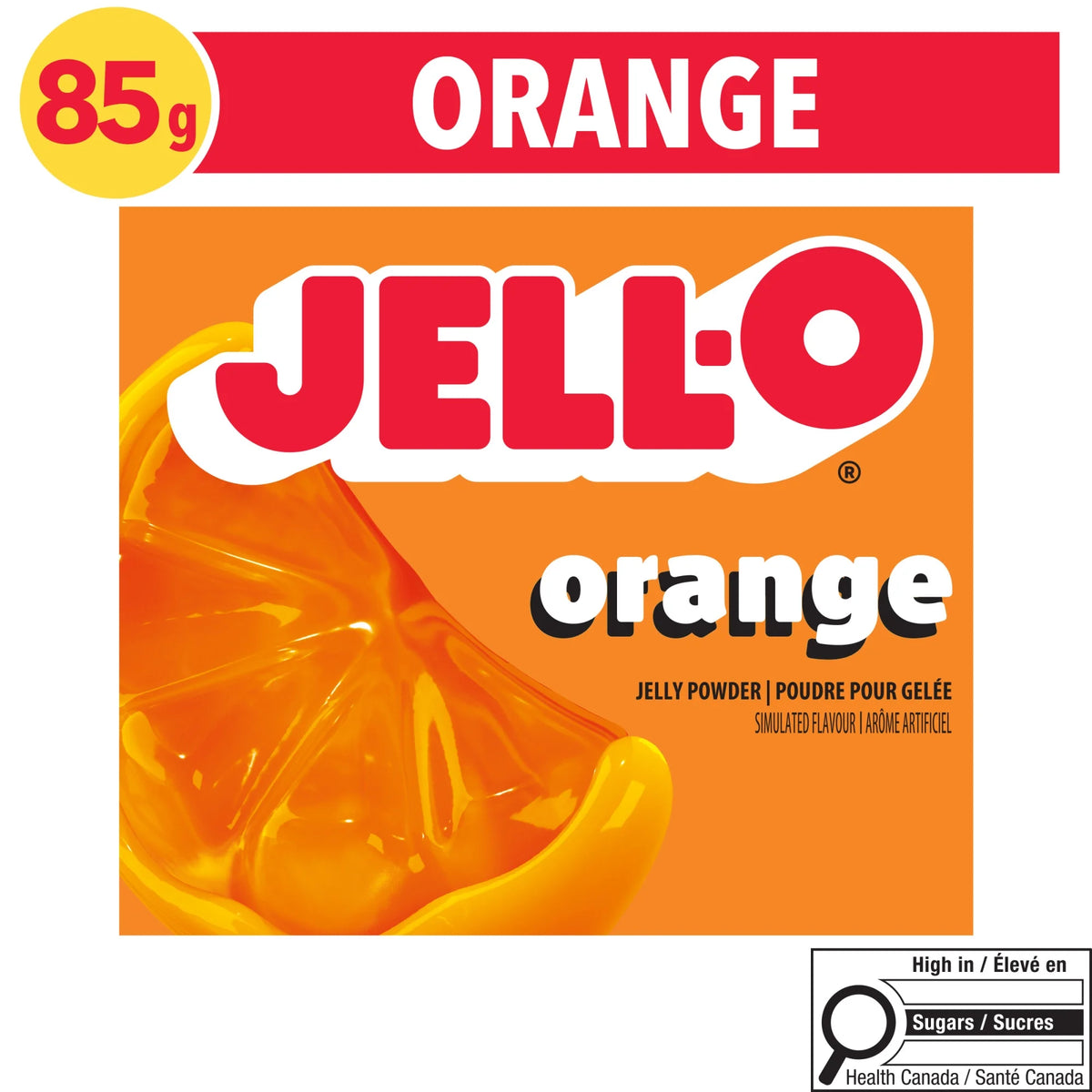 Jell-O Orange Jelly Powder Gelatin Mix, 85 g