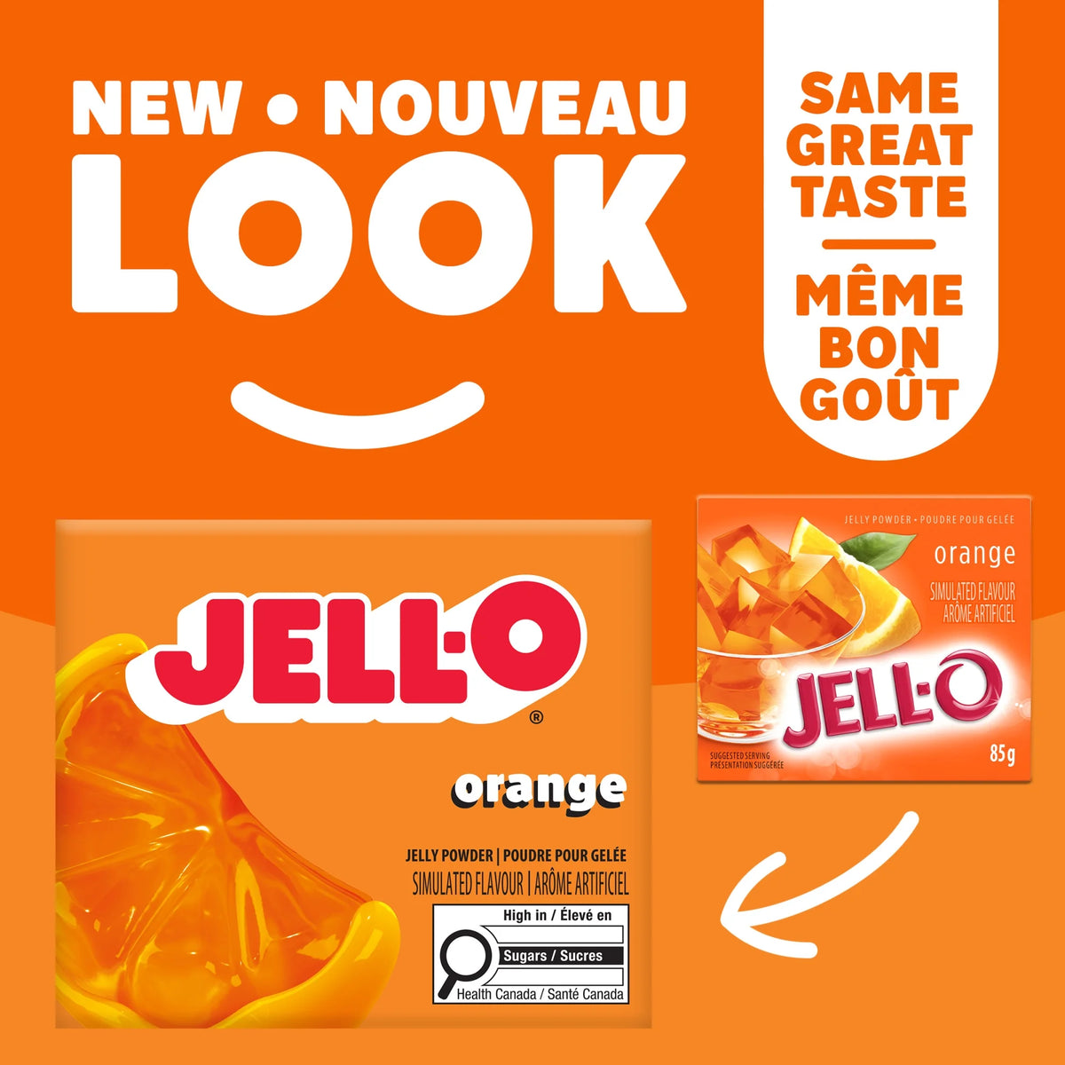 Jell-O Orange Jelly Powder Gelatin Mix, 85 g