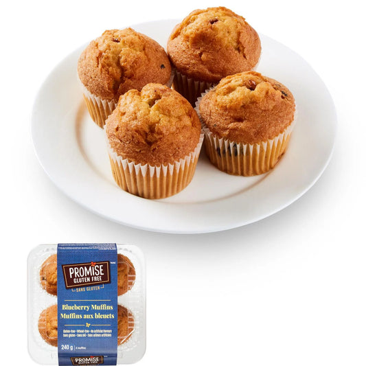 Promise Gluten Free Blueberry Muffins, 4 Muffins, 240 g