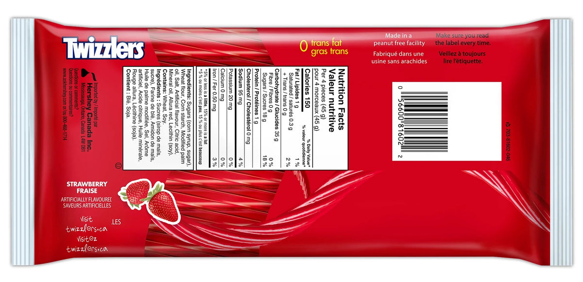 TWIZZLERS Strawberry Twists Candy, 454 g