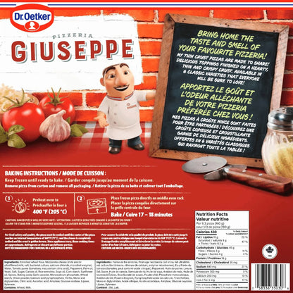 Dr. Oetker Giuseppe Pizzeria Thin Crust Pepperoni Pizza, 480 g