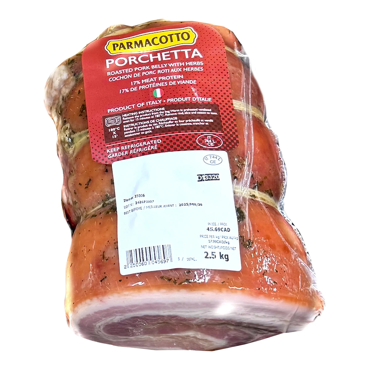 Parmacotto Roasted Porchetta, 2.2 kg average weight