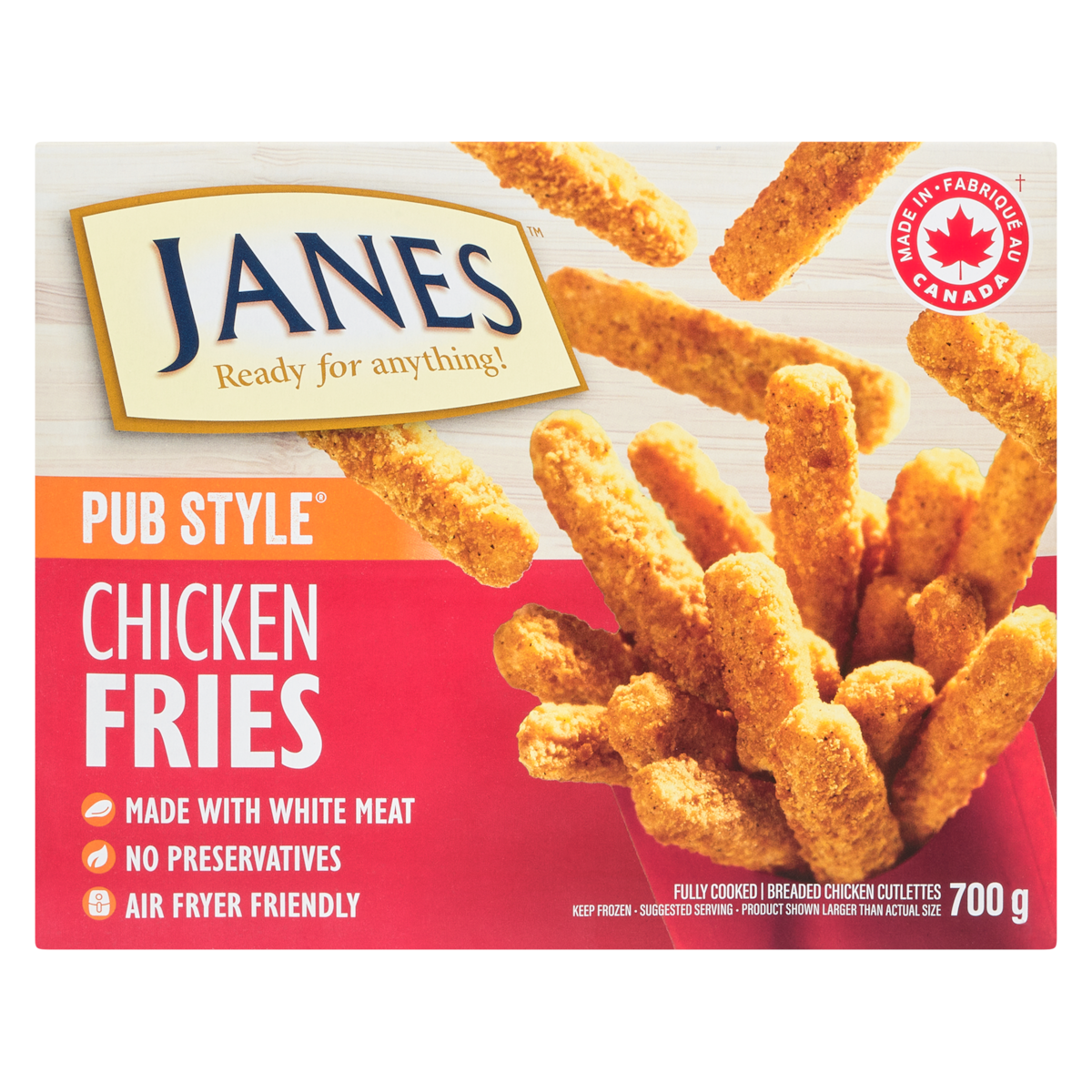 Janes Pub Style Chicken Fries, Fully Cooked, 700 g