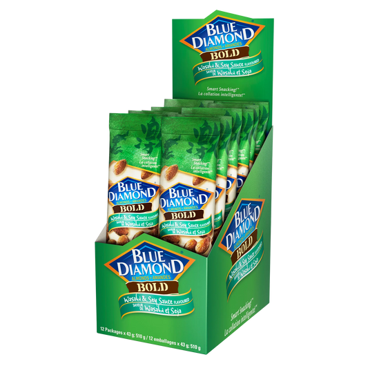 Blue Diamond Wasabi and Soy Sauce Almonds, 12 × 43 g