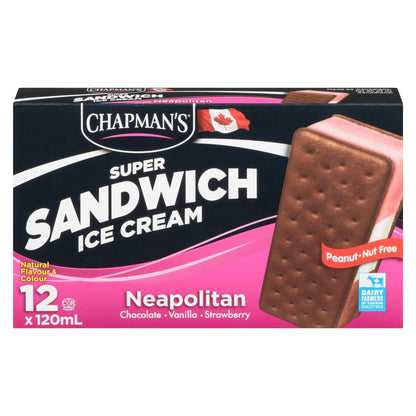 Chapman's Neapolitan Ice Cream Sandwiches, 12 × 120 mL