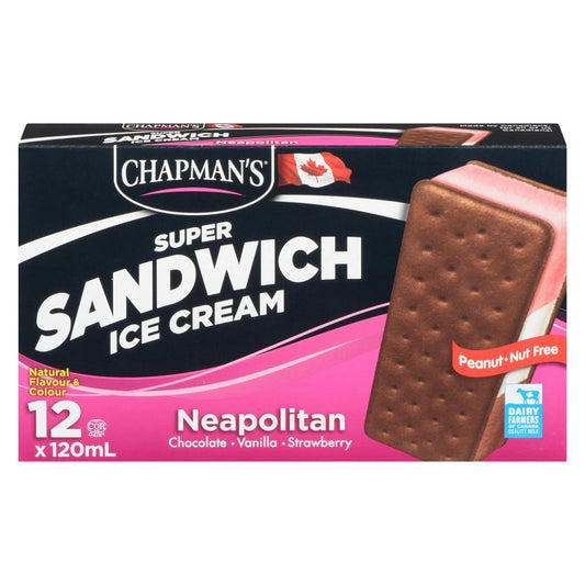 Chapman's Neapolitan Ice Cream Sandwiches, 12 × 120 mL