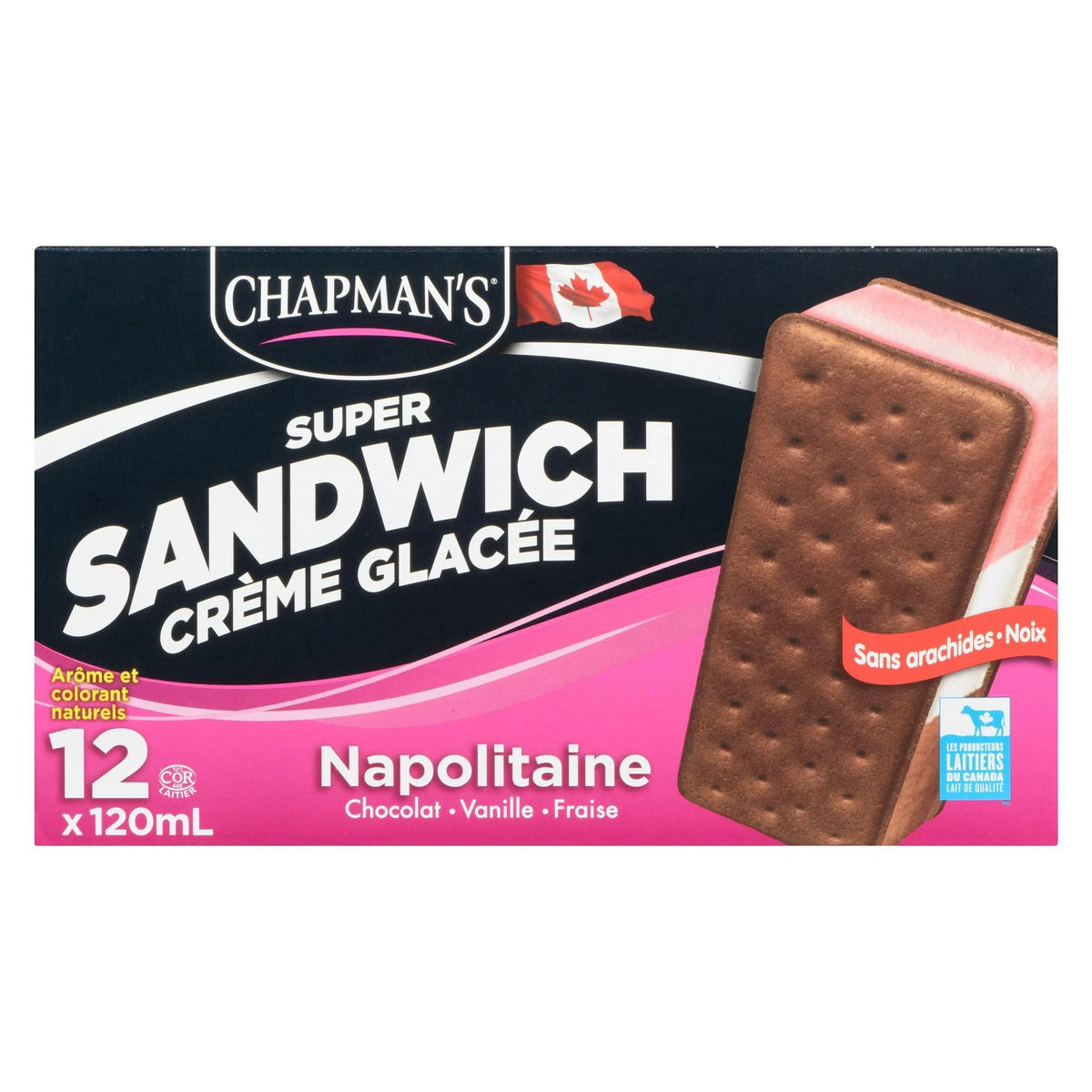 Chapman's Neapolitan Ice Cream Sandwiches, 12 × 120 mL