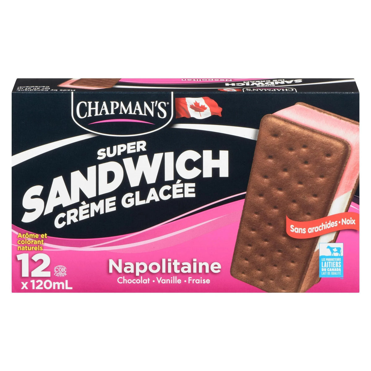 Chapman's Neapolitan Ice Cream Sandwiches, 12 × 120 mL