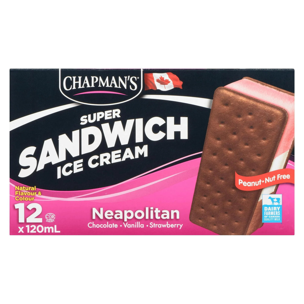 Chapman's Neapolitan Ice Cream Sandwiches, 12 × 120 mL