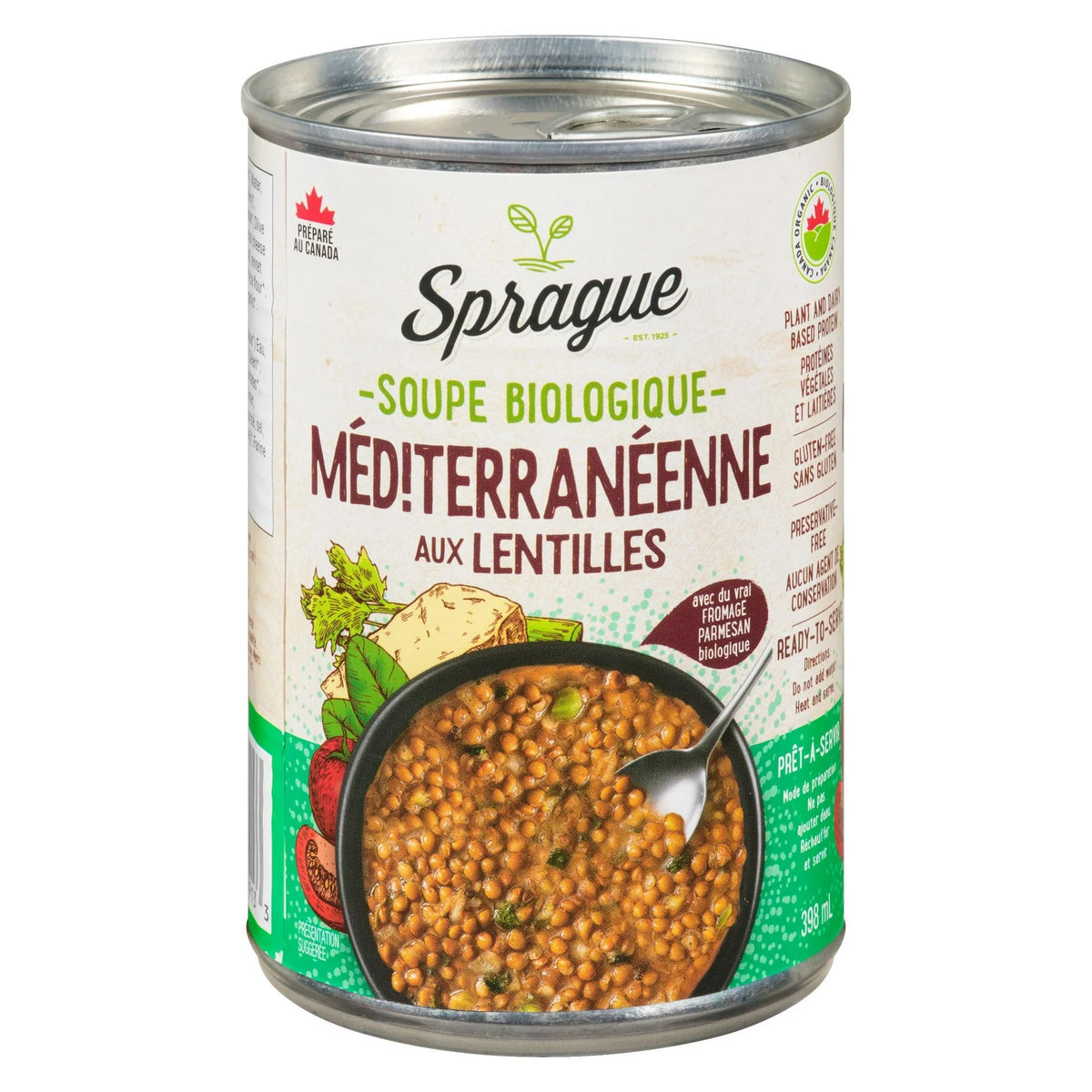 Sprague Organic Mediterranean Lentil Soup, 398 mL