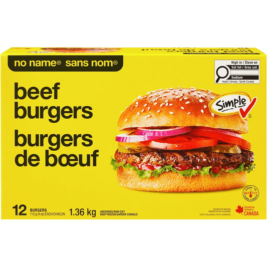 No Name Beef Burgers, 1.36 kg