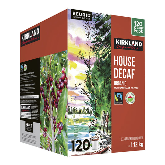 Kirkland Signature Organic Decaffeinated Fair Trade Coffee K-Cups, 120 count