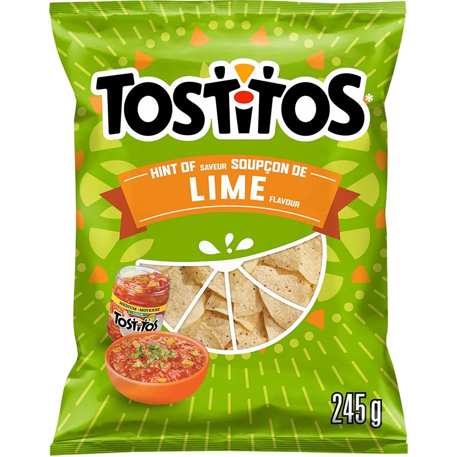Tostitos Hint of Lime Restaurant Style Tortilla Chips, 245 g
