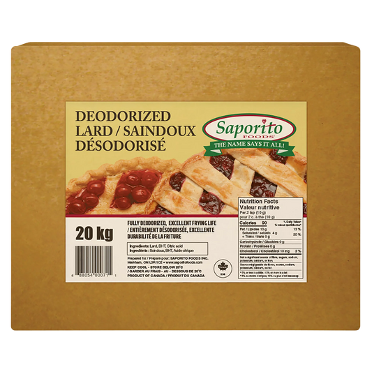 Saporito Deodorized Lard, 20 kg