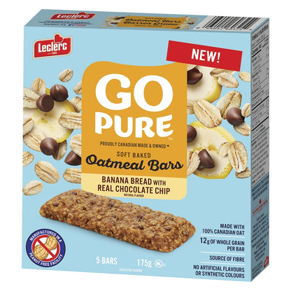 Go Pure Oatmeal Bars Banana Bread Chocolate Chip, 175 g