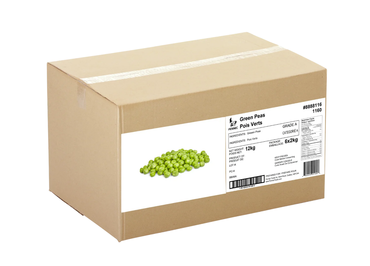 Fennec Frozen Green Peas, 6 × 2 kg
