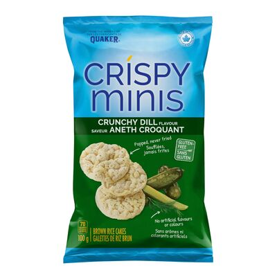 Quaker Crispy Minis Dill Flavoured Brown Rice Chips, 100 g
