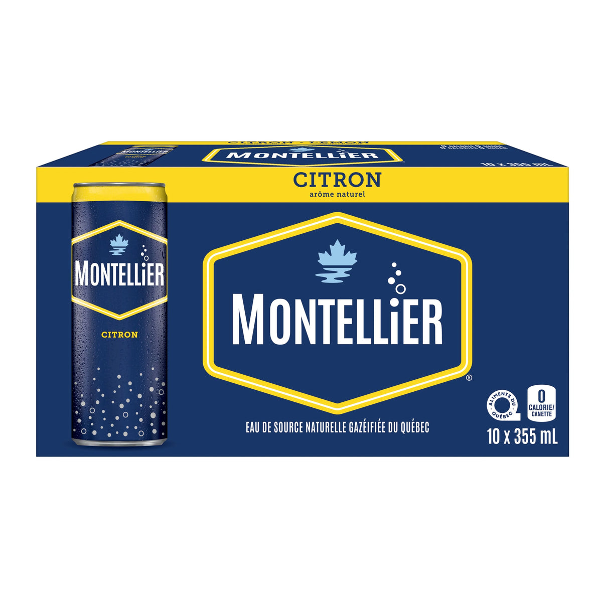 Montellier Lemon Natural Spring Water Cans, 10 × 355 mL