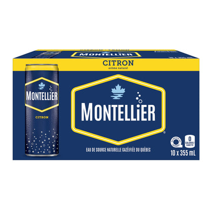Montellier Lemon Natural Spring Water Cans, 10 × 355 mL
