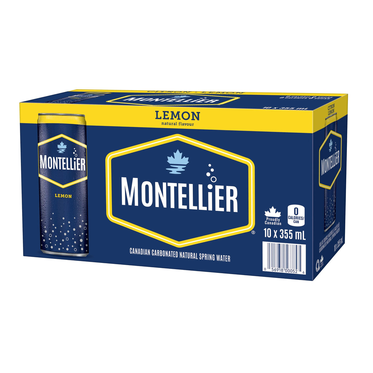 Montellier Lemon Natural Spring Water Cans, 10 × 355 mL