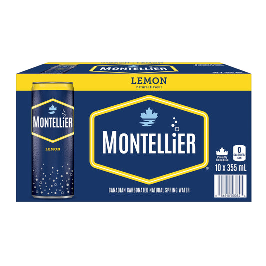 Montellier Lemon Natural Spring Water Cans, 10 × 355 mL