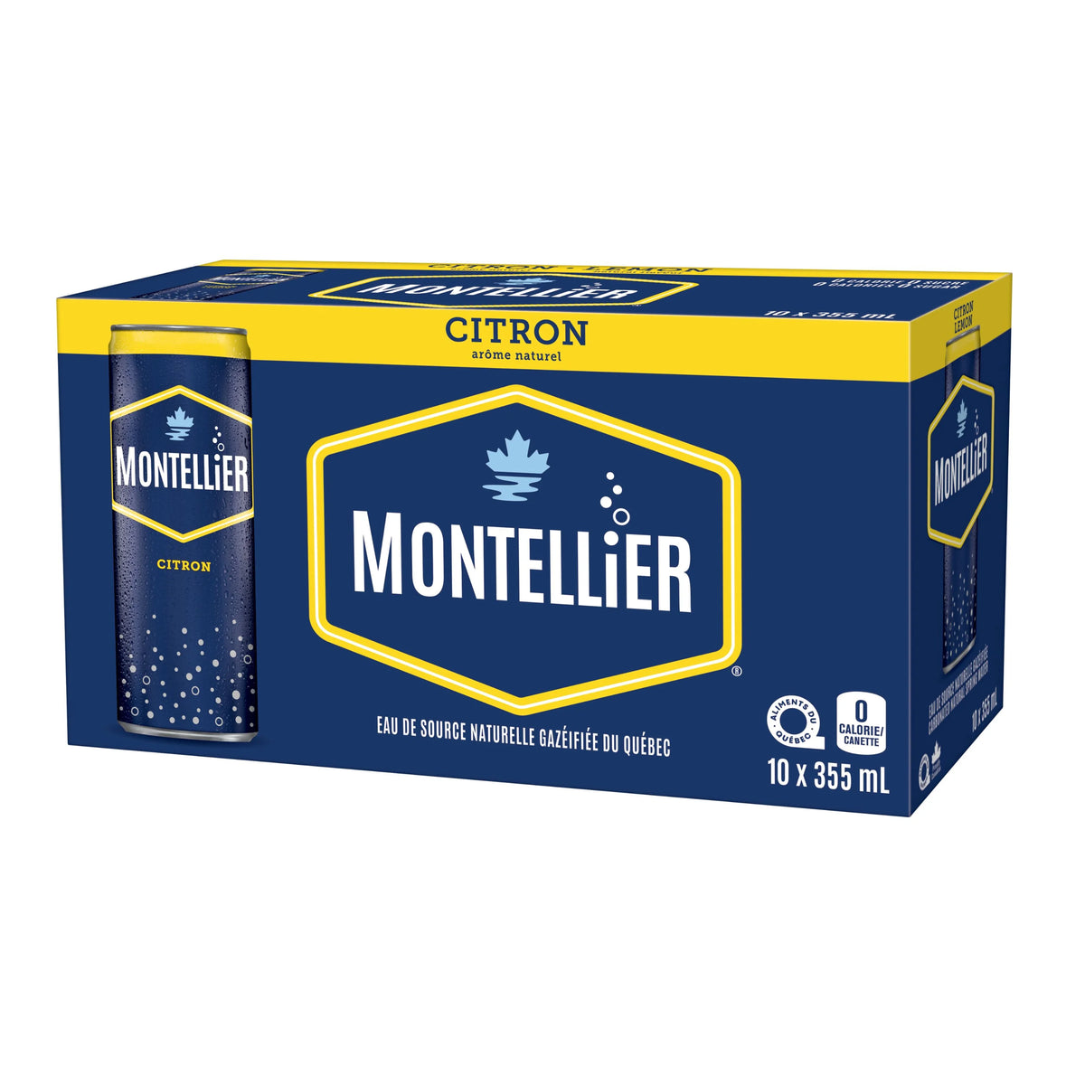 Montellier Lemon Natural Spring Water Cans, 10 × 355 mL
