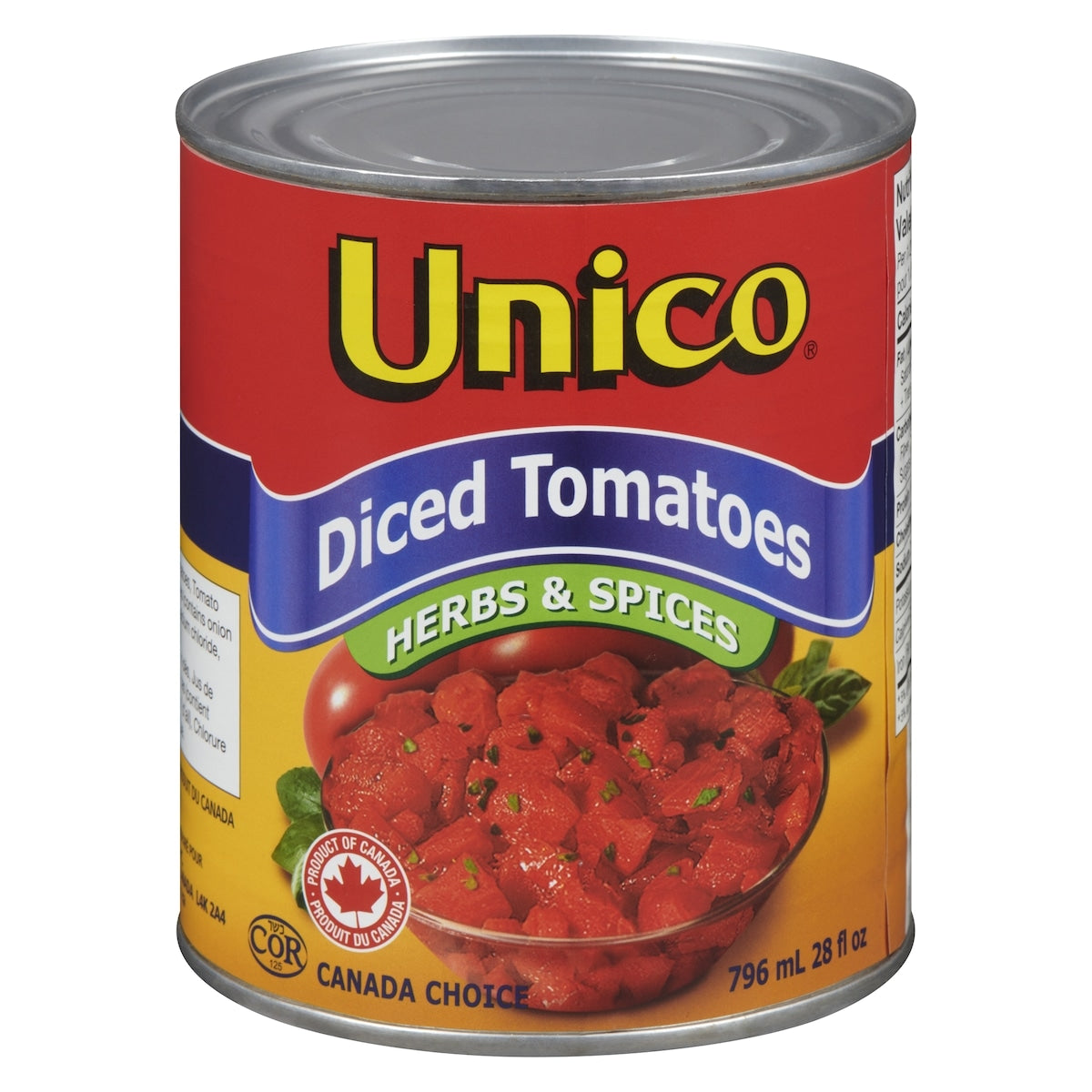 Unico Diced Tomatoes, Herbs & Spices, 796 mL