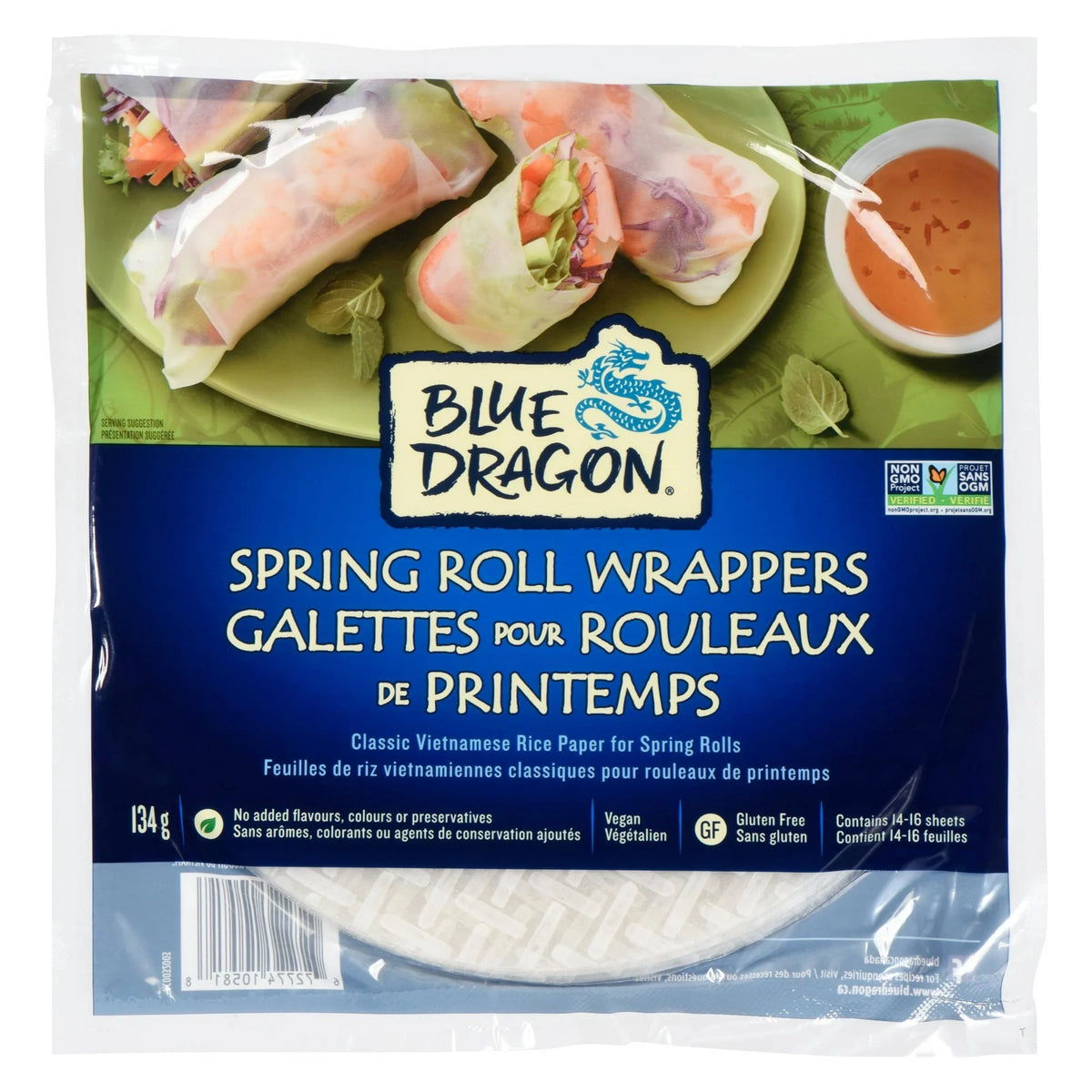 Blue Dragon Spring Roll Wrappers, 134 g