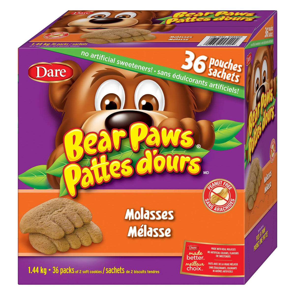 Dare Bear Paw Molasses Cookies, 36 × 40 g