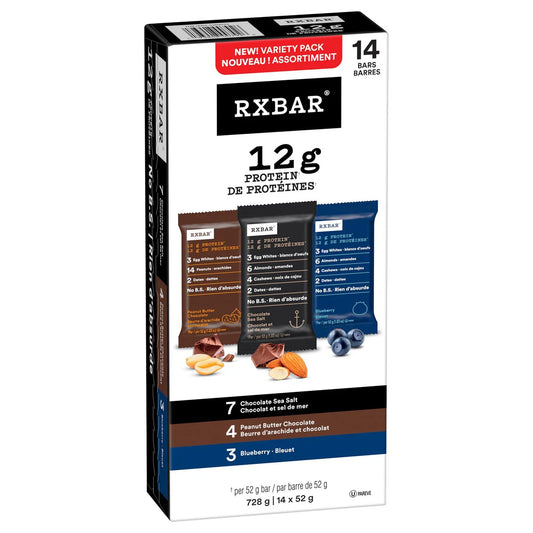 RXBAR Protein Bar Variety Pack, 14 × 52 g