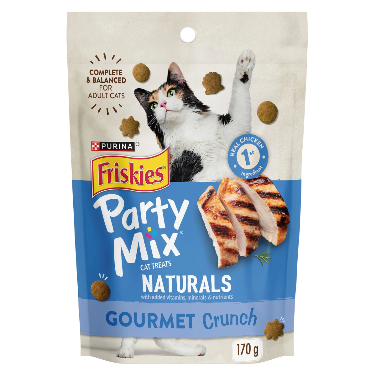 Friskies Party Mix Gourmet Crunch Natural Cat Treats, 170 g