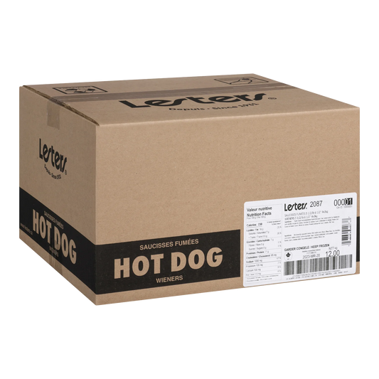 Lesters Frozen Hot Dog Wieners, 4 × 3 kg
