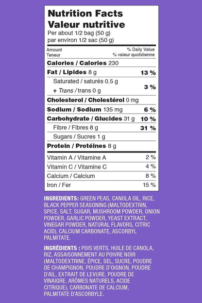 Calbee Harvest Snaps Snapea Crisps Black Pepper Gluten Free Baked Green Pea Crisps, 94 g