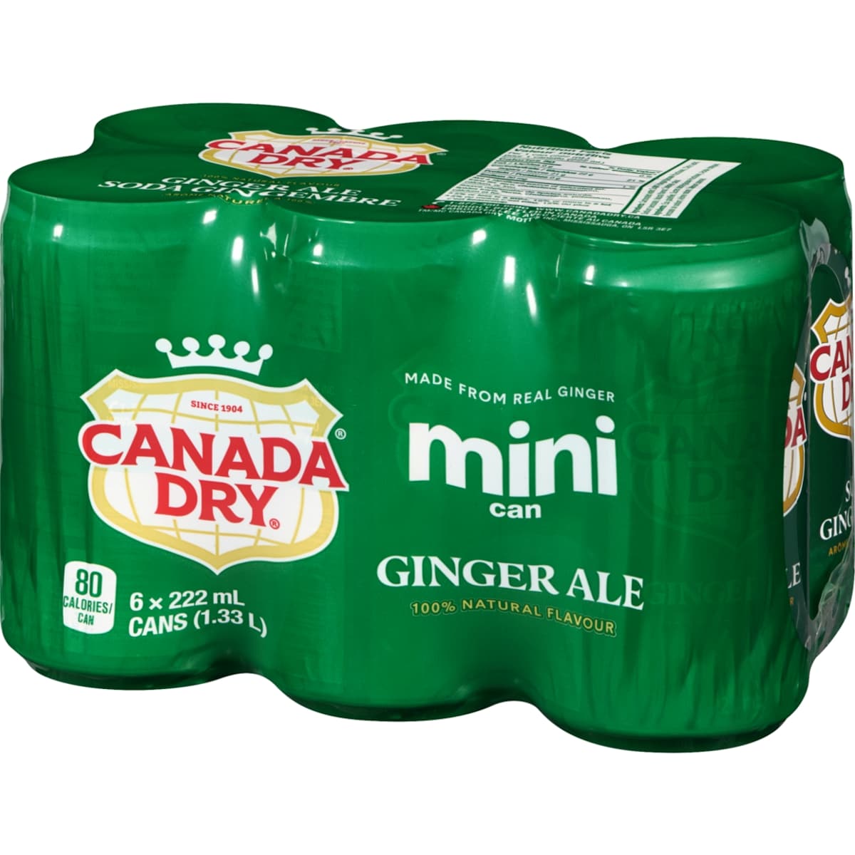 Canada Dry Ginger Ale, 6 × 222 mL
