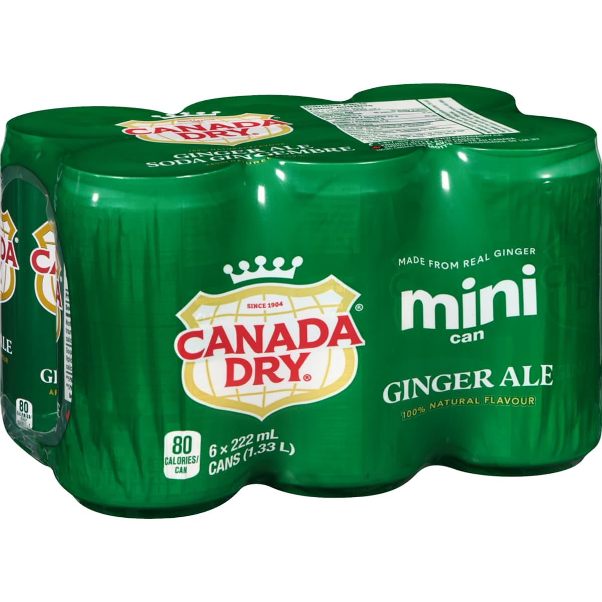 Canada Dry Ginger Ale, 6 × 222 mL