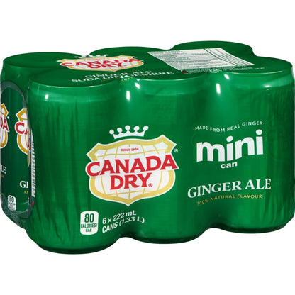 Canada Dry Ginger Ale, 6 × 222 mL