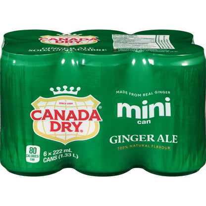 Canada Dry Ginger Ale, 6 × 222 mL