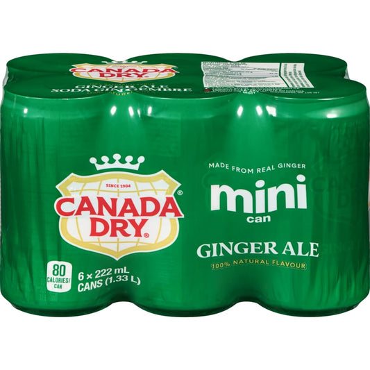Canada Dry Ginger Ale, 6 × 222 mL