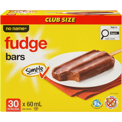 No Name Ice Milk Fudge Bars, 30 × 60 mL