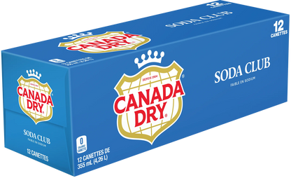 Canada Dry Club Soda Cans, 12 × 355 mL
