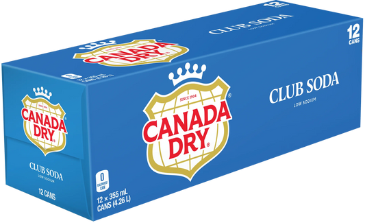Canada Dry Club Soda Cans, 12 × 355 mL