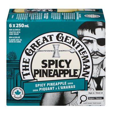 The Great Gentleman Spicy Pineapple Soft Drink, 6 × 250 mL