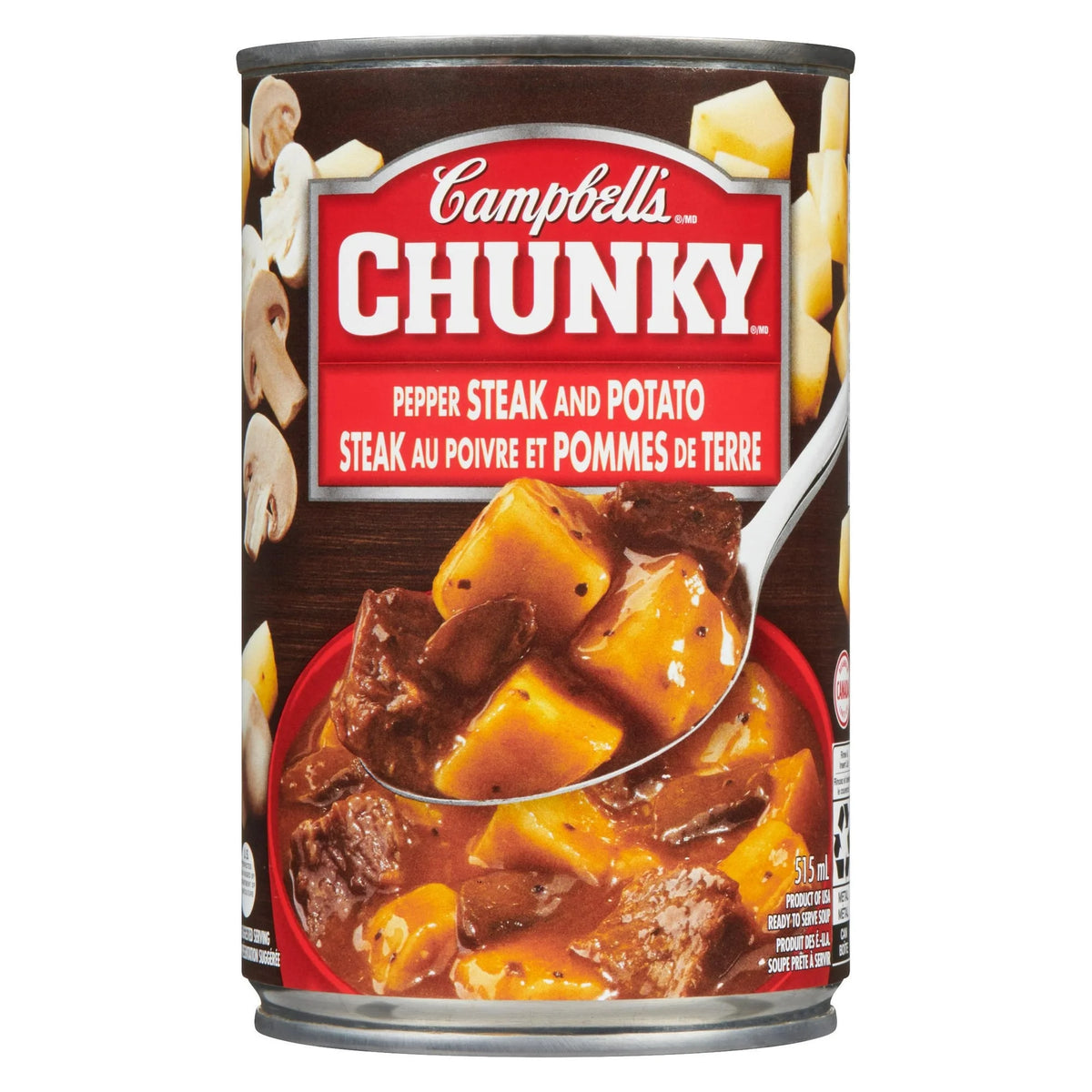 Campbell's Chunky Pepper Steak and Potato Ready to Serve Soup, 515 mL