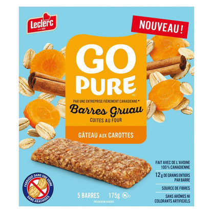 Go Pure Soft Baked Carrot Cake Oatmeal Bars, 5 × 175 g