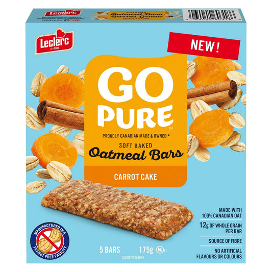 Go Pure Soft Baked Carrot Cake Oatmeal Bars, 5 × 175 g