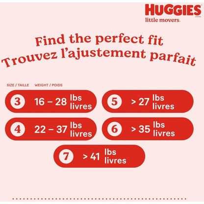Huggies Little Movers Baby Diapers, Size 6 (35+ lbs), 84 count