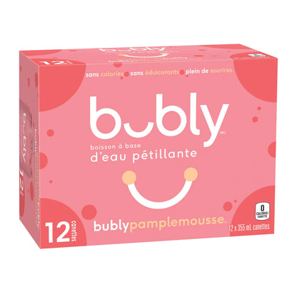 Bubly Grapefruit Sparkling Water Cans, 12 × 355 mL